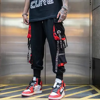 Брюки-карго в стиле хип-хоп, Мужская Уличная Одежда, Хлопковые спортивные штаны для Бега Трусцой, Мужские Повседневные брюки Harlem, Летние брюки Harajuku