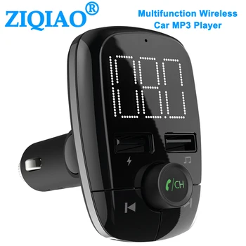 Беспроводной автомобильный комплект громкой связи Bluetooth FM-передатчик Аудиоприемник Mp3-плеер USB-интерфейс зарядное устройство