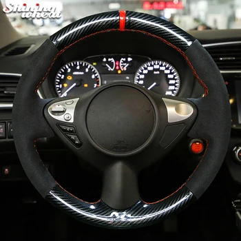 Блестящая пшенично-Черная Крышка Рулевого колеса из Углеродного волокна PU для Infiniti FX FX35 FX37 FX50 2009-2013 QX70 Nissan Juke 370Z Примечание