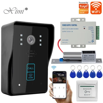 Приложение Tuya WIFI беспроводной телефон видеодомофон дверной звонок камера переключатель выхода электрический дверной замок система контроля доступа для дома.