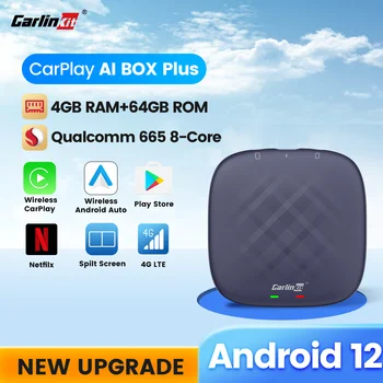 Carlinkit CarPlay Ai Box Plus Android 12 Беспроводной CarPlay Android Auto Android Tv Box Carlinkit Pro Для Vw Mercedes Pegeout Audi