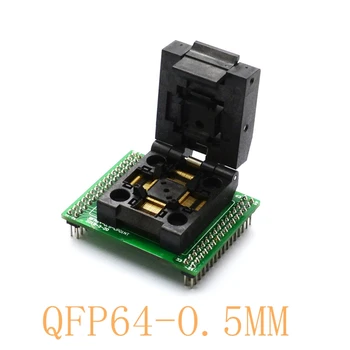 TQFP64 QFP64 LQFP64-DIP64 Программатор-раскладушка Шаг гнезда 0,5 мм Размер корпуса микросхемы 10x10 мм FPQ-64-0.5-06 Тестовый адаптер для гнезд