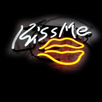 Неоновая вывеска для Kiss me Clips Club Home Love WALL DECOR ЛАМПА Для рекламы магазина На заказ Декор Комнаты Подарок для спальни Воздействие Притягивающих огней