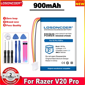 LOSONCOER 900 мАч Аккумулятор для беспроводной игровой мыши Razer V2 PRO/V2PRO