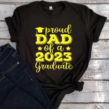 Рубашка для выпускников Proud Dad 2023, Рубашки для выпускников 2023, Подарок на выпускной, рубашка для выпускников 2023, Топы в стиле Харадзюку
