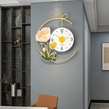 Цветы Растения Дизайн Настенные Часы Негабаритное Искусство Игровая Комната Спальни Настенные Часы Необычная Бесплатная Доставка Reloj De Pared Home Decor