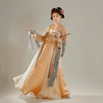 Костюм для Косплея, традиционная женская одежда Hanfu, китайская древняя одежда для Хэллоуина, платье для выступления на цитре, классический танец