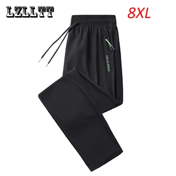 Весенне-летние мужские дышащие повседневные спортивные штаны для бега трусцой, Мужские быстросохнущие уличные спортивные брюки, Мужские брюки Плюс размер 8XL