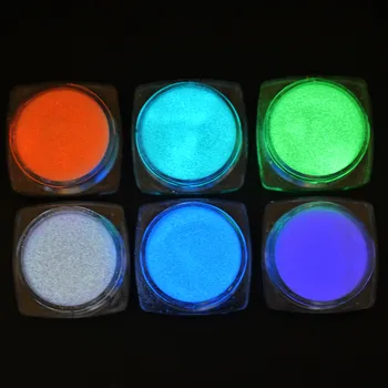 1 Баночка, 6 Цветов, Светящиеся Блестки для Дизайна Ногтей, Светящаяся В Темноте Пудра, Эпоксидный Лак Для ногтей, Супер Блестящий Диско-Сахарная пыль VI-V9