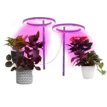 Кольцевая светодиодная лампа для выращивания растений, Лампа для выращивания комнатных растений в горшках, Светодиодная лампа для выращивания Суккулентов, Настольная Гидропоника, Светодиодное выращивание
