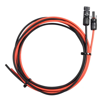 Удлинительный солнечный кабель PV connectin длиной 20 м, Черный кабель 10 м + красный кабель 10 м, 2,5 мм2, черный или красный кабель питания, одобренный TUV