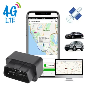 Автомобильный 2G 4G OBD GPS Трекер Противоугонная Сигнализация Отслеживающее Устройство 12V-24V Бесплатное приложение для iOS Andriod SMS Call Geofence Locator