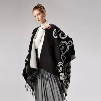Цветок Сплит Вилка, Утолщенная теплая популярная шаль, имитация кашемира, дорожная накидка, женский шарф-обертка