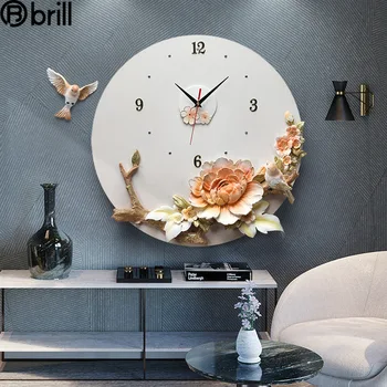 Простые настенные часы в Скандинавском стиле, Художественные цветы, Украшение для дома, Настенные часы для гостиной, Креативные настенные часы, Модные настенные часы для домашнего декора Reloj
