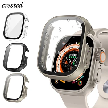 Водонепроницаемый Чехол для Apple Watch Ultra Screen Protector Case 49 мм с Прямым Краем iWatch series 8 SE 7 4 45 мм 41 мм 44 мм 40 мм