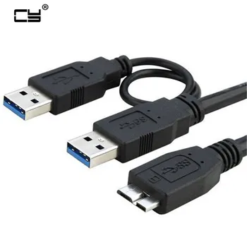 Кабель USB 3.0 Male-Micro USB 3 Y с дополнительным питанием от USB Кабель-адаптер USB3.0 Male-Micro USB3.0 B Male для жесткого диска HDD