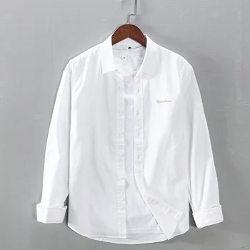 Дизайнерская новая повседневная мужская рубашка из чистого хлопка, брендовые модные рубашки с вышивкой для мужчин, топы, мужская сорочка camisa