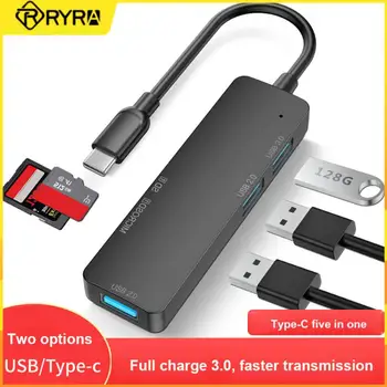 RYRA Type-C/USB-концентратор 5 Портов USB 3,0 USB 2,0 SD Мультиразветвитель OTG Адаптер Из Алюминиевого Сплава USB 3,0 Концентратор Для Lenovo Huawei Xiaomi PC