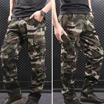 Мужские брюки, хлопковый комбинезон, Повседневные брюки, Размер 29-44, Камуфляжные брюки-карго для мужчин, военные тактические Джоггеры с несколькими карманами MY328