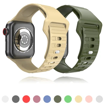Силиконовый ремешок для Apple Watch band 40 мм 44 мм 38 мм 42 мм 49 мм 45 мм 41 мм Спортивный ремешок для часов браслет iWatch series 3 5 6 se 7 8 Ultra