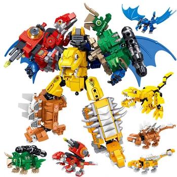 Динозавр Механическая головоломка, собранная из частиц, робот-мальчик, строительные блоки, детская игрушечная модель