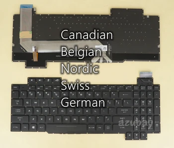 Канадская Бельгийская Скандинавская Швейцарская Немецкая Клавиатура Для Asus ROG Strix GL503VD GL503VM GL503GE GL703GE GL703VD GL703VM с RGB Подсветкой