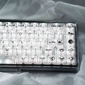 Индивидуальный Спутниковый Ледяной кристалл, 116 ключей, полный комплект, Колпачок для Пудинга, Высота Mda, ABS, Прозрачный колпачок для клавиш, Аксессуары для клавиш