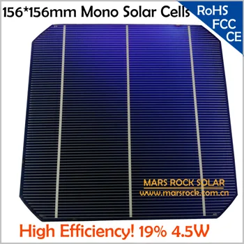50 шт./лот, Высококачественная Монокристаллическая солнечная батарея 6x6, 19%, Высокоэффективные 156 мм Моноэлементы, 4,5 Вт 0,5 В, Используются для солнечной панели