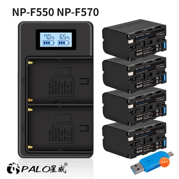 NP-F550 NP-F570 NP F570 NP F550 Батарея для камеры 3300 мАч + USB ЖК-дисплей с Двойным Зарядным устройством для Sony FX1000E FX1E FX7E NP-F330 NP-750