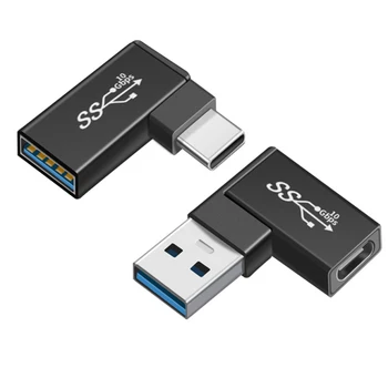 Адаптер USB C к разъему USB A 5V 3A QC Для передачи данных Нет необходимости в драйвере беспроводной мыши Bluetooth-клавиатуры USB-накопителя с правым изгибом
