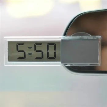Автомобильные Часы-Присоски Мини-Цифровые Автомобильные Электронные часы Автомобильные Часы С Высококачественным Прочным Прозрачным ЖК-дисплеем Цифровые часы