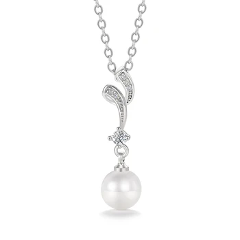 Huitan, Новое Поступление, свадебное ожерелье для Новобрачных, цепочка серебряного цвета, Элегантное Ожерелье с имитацией жемчуга, Модные украшения для женщин