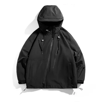Весенне-осенняя мужская ветровка с капюшоном Charge в японском стиле, гонконгская куртка с принтом, мужская куртка оверсайз