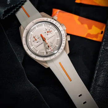 Ремешок для Omega X Swatch Joint MoonSwatch С Изогнутым Концом, Резиновый Силиконовый Спортивный Браслет для Дайвинга, Аксессуары Для Часов 20 мм Для Мужчин И Женщин