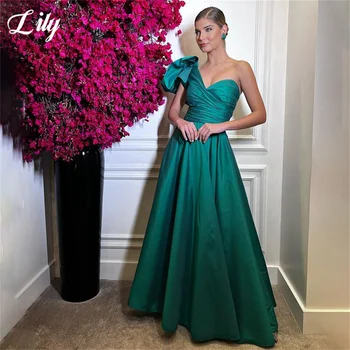 Лилейно-зеленые Платья Трапециевидной формы для особых случаев, Очаровательные Вечерние платья с пятнами, Свадебное платье на одно плечо, вечерние халаты