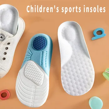 Детские стельки из пены с эффектом памяти, детская ортопедическая дышащая вставка для поддержки свода стопы, спортивная обувь, прокладки для бега, Инструмент для ухода