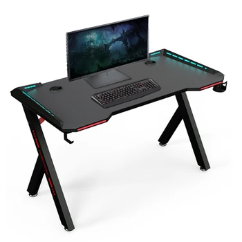 Пользовательские игровые столы черный светодиодный RGB ПК компьютерный гоночный стол домашний офис компьютерный стол