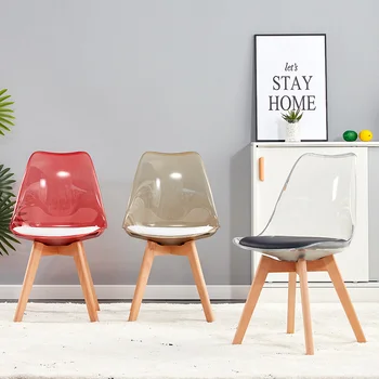 Обеденные стулья из красного дерева Кожа Пластик Современные стулья для гостиной Офис Уличная кухня Эргономичная мебель Sillas Comedor·
