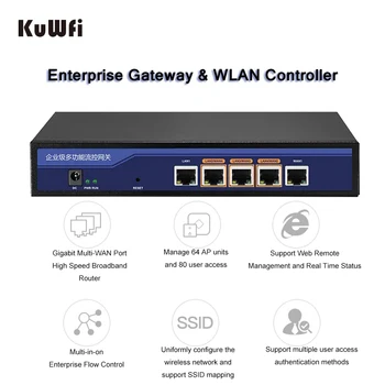 Гигабитный Корпоративный шлюз KuWFi Flow Control AC Controller Беспроводная Точка доступа Высокоскоростной Широкополосный маршрутизатор для Управления 64 точками доступа