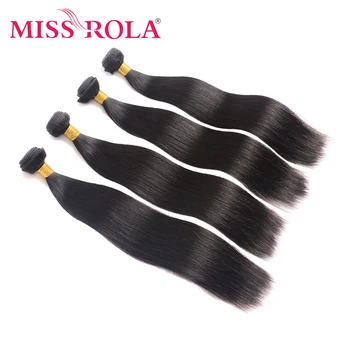 Miss Rola Hair Бразильские Волосы Плетение Пучков 100% Человеческих Волос Прямые 8-40 Дюймов Доступны Натуральные цветные двойные нити Remy