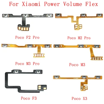 Гибкий кабель для Xiaomi Mi Poco M3 F2 Pro F3 X3 C3 F1 M2 Pro, Запчасти для Ремонта Гибкого кабеля боковой кнопки