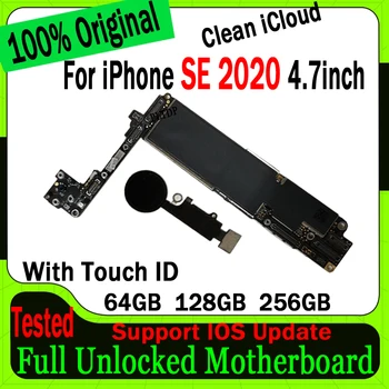 Материнская плата Для iPhone SE 2020 Чистый iCloud 64gb 128g 256g Материнская плата С системной логической платой IOS Обновление Полнофункциональной поддержки