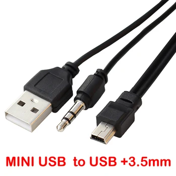 2 в 1 Для Bluetooth-плеера, портативной колонки, USB-кабеля, 3,5 мм, AUX-кабеля, USB-штекера, Mini USB, 5-контактных линий передачи данных для зарядки