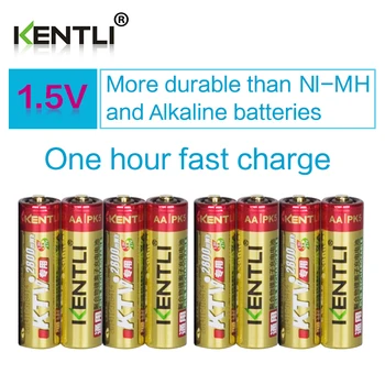 8 шт./лот KENTLI 1.5 v AA 2800mWh литий-ионная аккумуляторная батарея Li-polymer PK5 для беспроводной микрофонной камеры и т. Д.