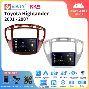 EKIY KK5 Android автомагнитола для Toyota Highlander 1 XU20 2001-2007 Мультимедийный видеоплеер Навигация стерео 2 Din DVD головное устройство