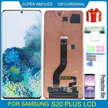 100% Оригинальный Amoled ЖК-дисплей Для Samsung Galaxy S20 plus G985 G985F G985F/DS ЖК-дисплей с Сенсорным экраном В Сборе, Дигитайзер, Замена