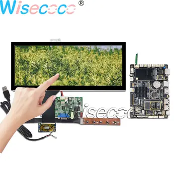 Wisecoco 12,3-дюймовый ЖК-экран 1920 × 720 с диагональю 1000 нит, Емкостный сенсорный датчик 50pin LVDS VGA, плата Android