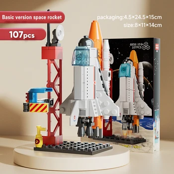 Серия космических кораблей Пилотируемый аэрокосмический космический корабль Шаттл Ракета-носитель MOC DIY Модель Строительный блок Кирпичная игрушка Подарки для детей