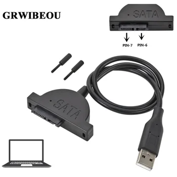 GRWIBEOU USB 2,0 на Sata II 7 + 6 13Pin Адаптер для Ноутбука CD/DVD ROM Тонкий Привод Конвертер Кабель Винты устойчивый стиль 1 шт.