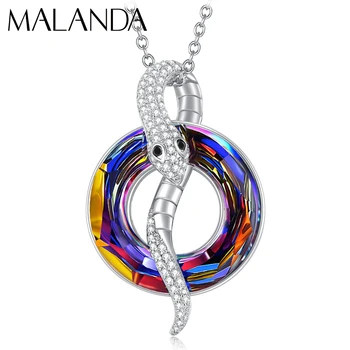Оригинальные кристаллы Malanda Из Австрии, Ожерелья с подвеской в виде Счастливой Змеи Для женщин, Новые модные украшения для свадебной вечеринки, подарок
